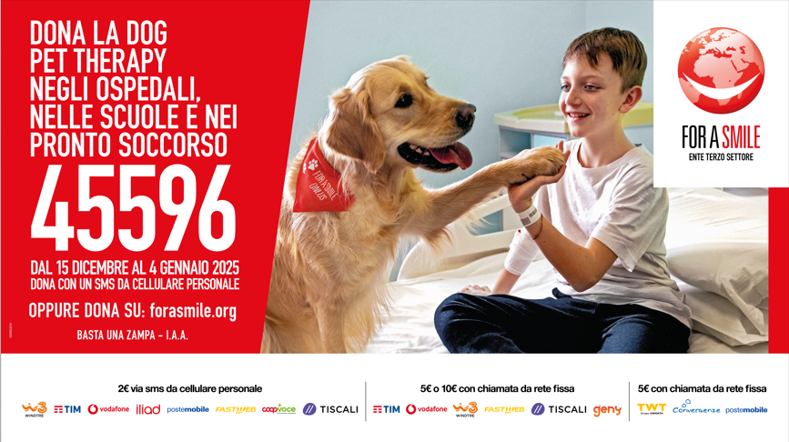 Dog terapy for a smile, banner rettangolare orizzontale